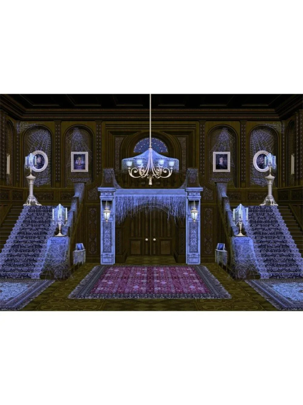 Spooky Haunted Mansion Backdrop 15x10ft - Halloween Party Decoration & Photo